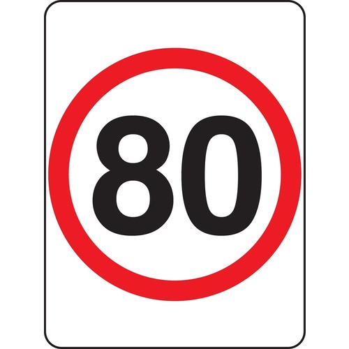 R4-1A_80 Speed Limit Sign 80KPH- Class 1 Reflective