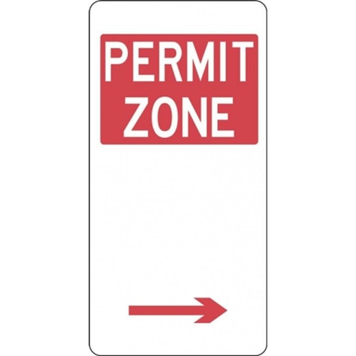 R5-22_Right Right Arrow Permit Zone Sign- Class 1 Reflective - 225mm x 450mm