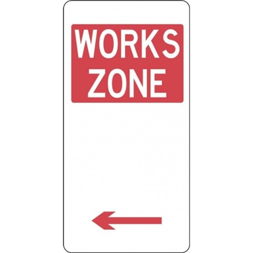 R5-25_Left Left Arrow Works Zone Sign- Class 1 Reflective - 225mm x 450mm
