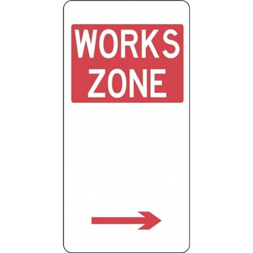 R5-25_Right Right Arrow Works Zone Sign- Class 1 Reflective - 225mm x 450mm