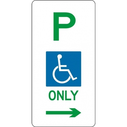 R5-31_Right Right Arrow Disabled Parking- Class 1 Reflective - 225mm x 450mm