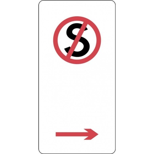 R5-35_Right Right Arrow No Stopping Sign- Class 1 Reflective - 225mm x 450mm