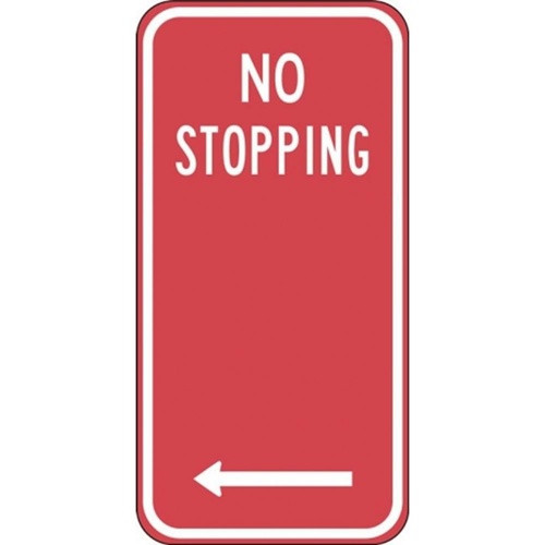 R5-400_L_NSW Left Arrow No Stopping Sign- Class 1 Reflective - 225mm x 450mm