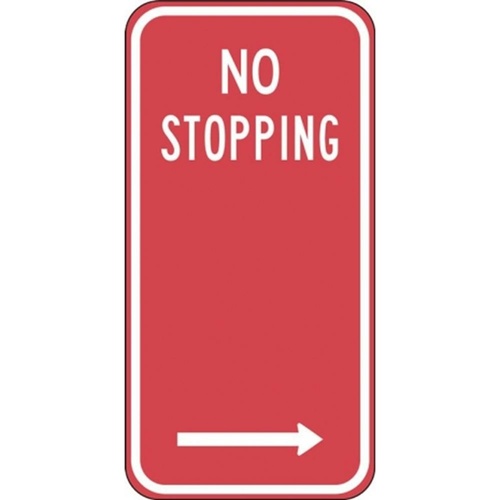 R5-400_R_NSW Right Arrow No Stopping Sign- Class 1 Reflective - 225mm x 450mm