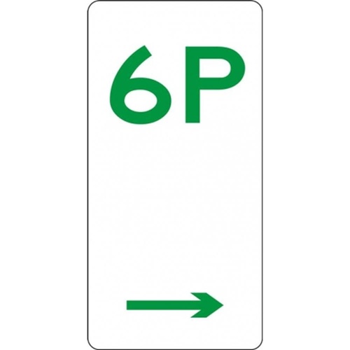 R5-6_Right Right Arrow 6P Parking Sign- Class 1 Reflective - 225mm x 450mm