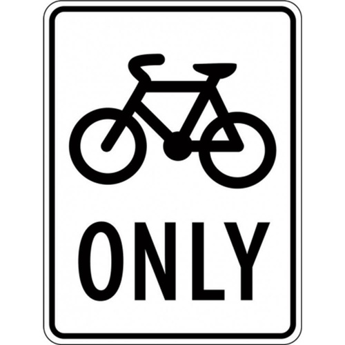 R8-1A Bicycles Only Sign- Class 1 Reflective - 600mm x 800mm