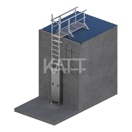 Vertical Line Ladder with 2.4m Adjustable Access and Midway Rest Platform