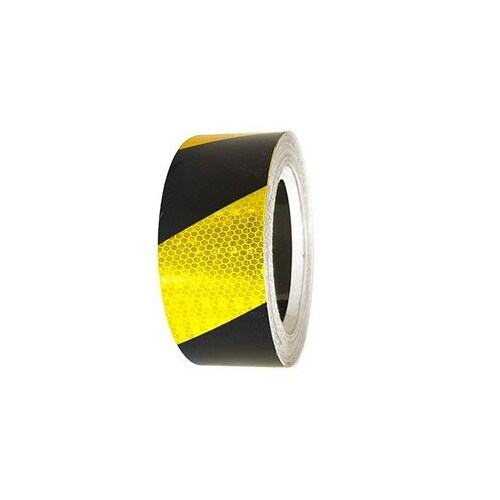 Reflective Class 1 Tape - Black / Yellow - 100mm