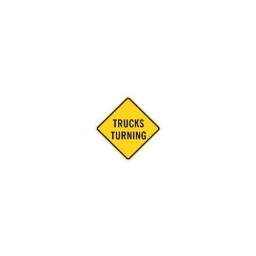 Warning Sign - Trucks Turning - 750 x 750mm