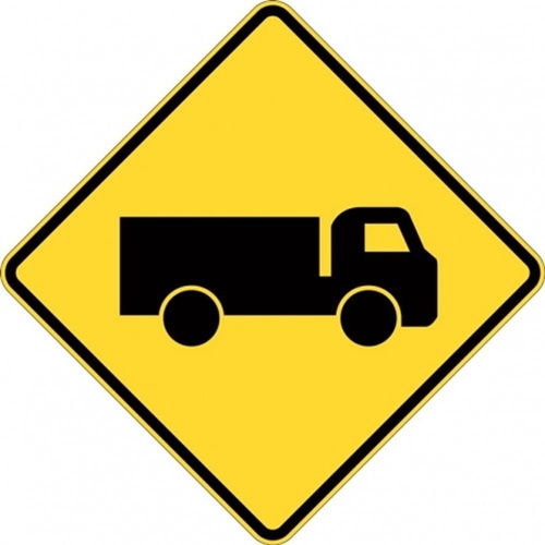 Warning Sign - Trucks Turning Picto