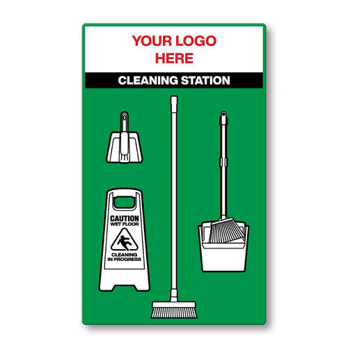 Green 5s Cleaning Station Shadow Boards