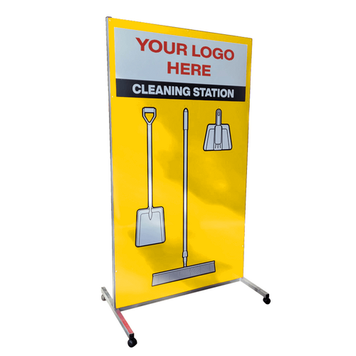 Freestanding Yellow 5S Cleaning Station Shadow Board