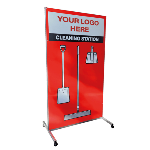 Freestanding Red 5S Cleaning Station Shadow Board