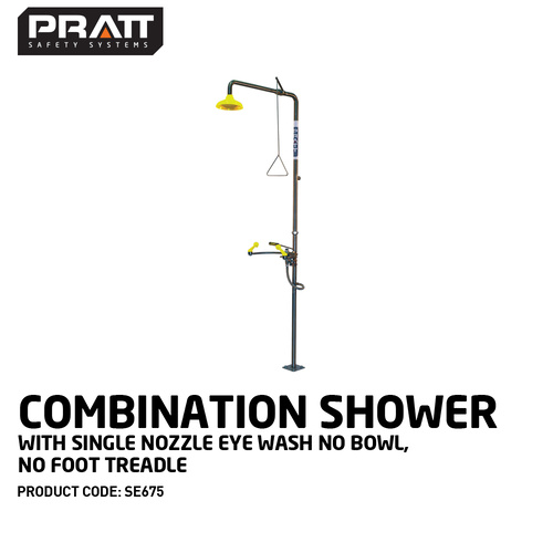 Combination Shower With Single Nozzle Eye Wash No Bowl. No Foot Treadle