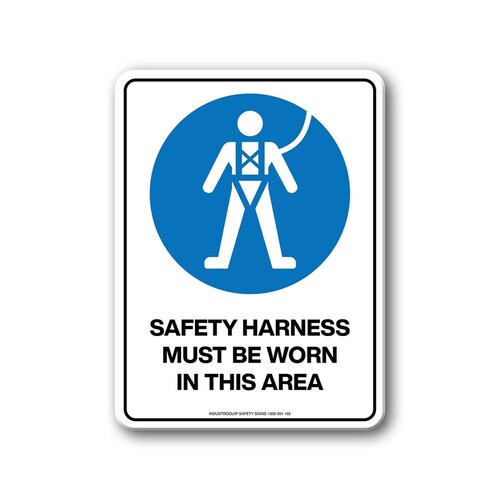 Mandatory Sign - Safety Harness Must Be Worn In This Area