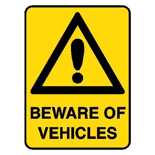 Hazard Sign - Beware of Vehicles
