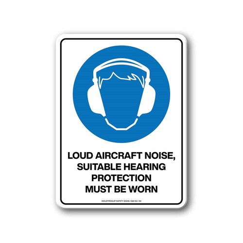 Mandatory Sign - Loud Aircraft Noise Suitable Hearing Protection Must Be Worn