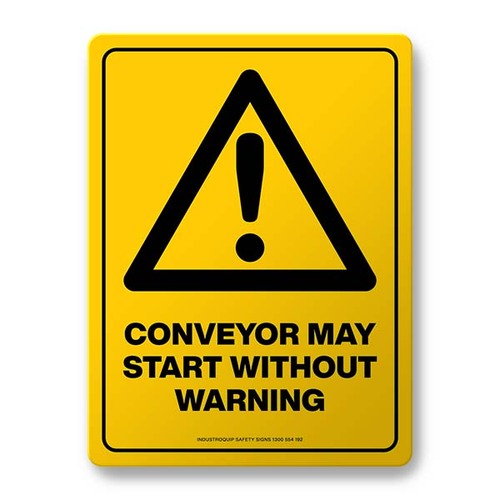 Hazard Sign - Conveyor May Start Without Warning