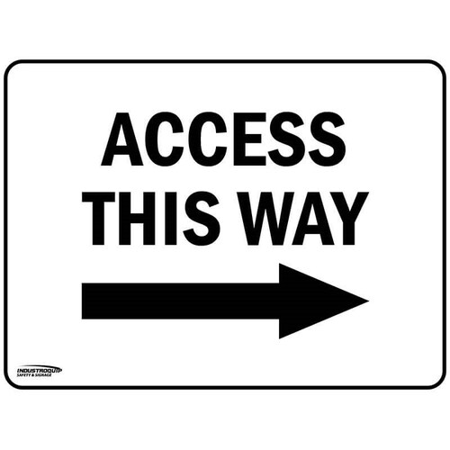Notice Sign - Access This Way (Right Arrow)