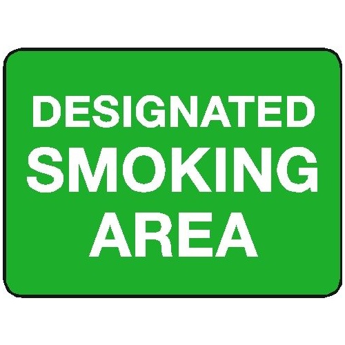 Designated Smoking Area Sign  - 600 x 450mm Metal