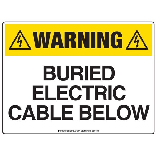 Warning Sign - Buried Electrical Cable Below