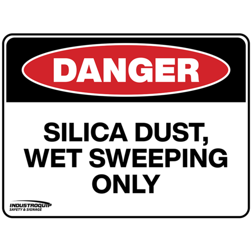 Danger Sign - Silica Dust, Wet Sweeping Only