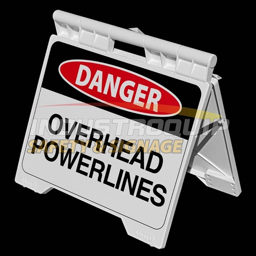 Danger Overhead Powerlines - Heavy Duty A Frame