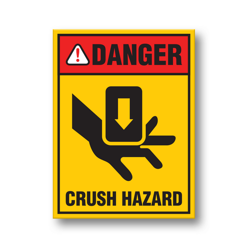 Crush Hazard Stickers - Pack of 10