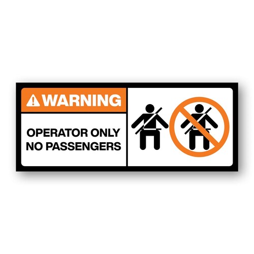 Operator Only No Passengers Stickers - Pack of 10