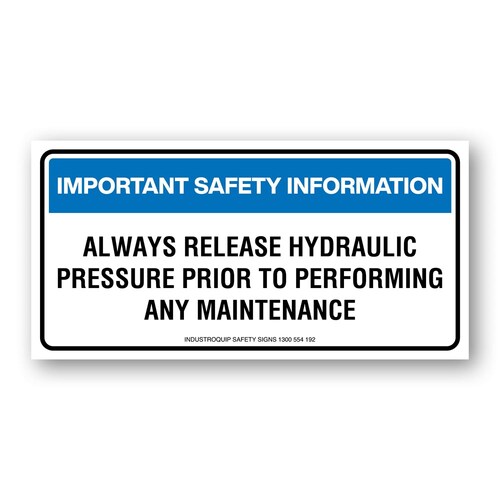 Release Hydraulic Pressure Stickers - Pack of 10