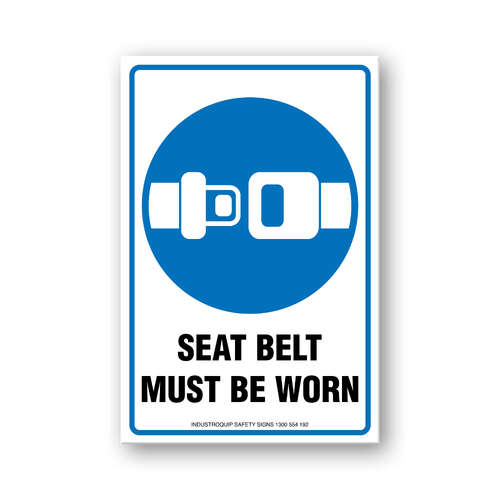 Safety Belt Must Be Worn Stickers - Pack of 10