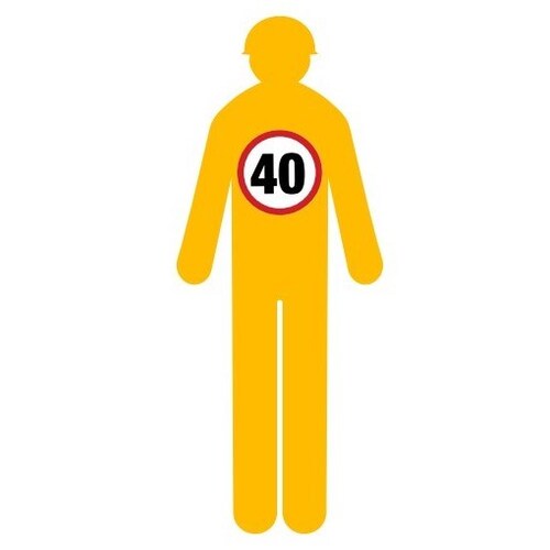 Yellow Corflute Worker Cutout - 40 Speed Sign