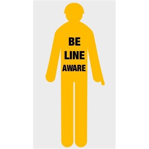 Yellow Corflute Worker Cutout Signs - Be Line Aware