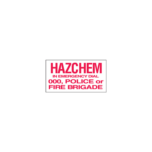 Hazchem In Emergency Dial 000 Sign 600 x 450mm