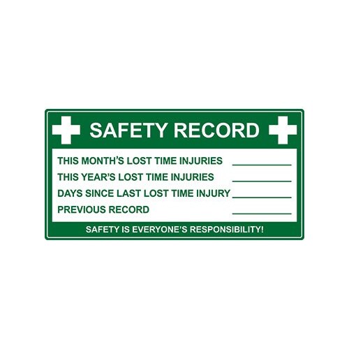 Safety Record Board - Metal
