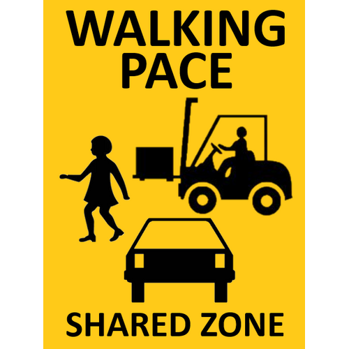 Shared Zone Safety Sign - 600 x 450