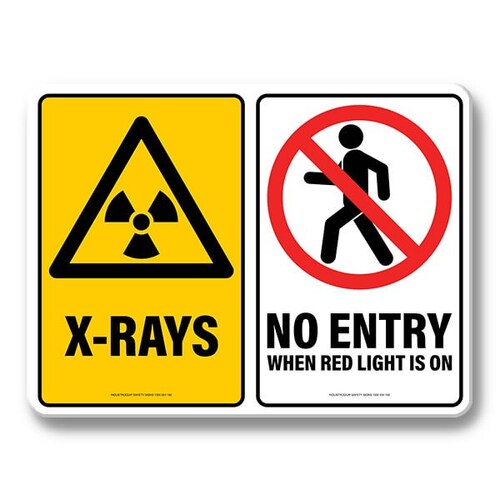 Multi Safety Sign - X-Rays / No Entry When Red Light Is On