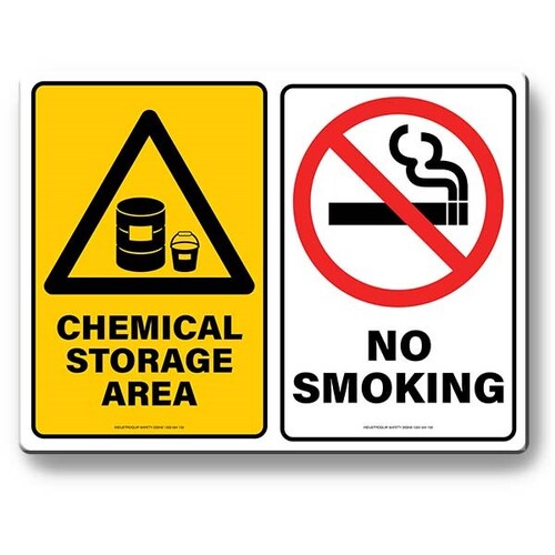 Multi Safety Sign - Chemical Storage Area / No Smoking