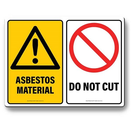 Multi Safety Sign - Asbestos Material / Do Not Cut