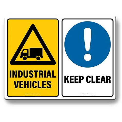 Multi Safety Sign - Industrial Vehicles / Keep Clear