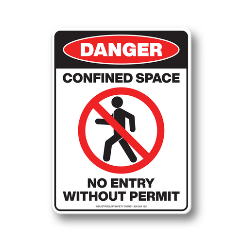 Danger Confined Space Safety Sticker - Pack of 10