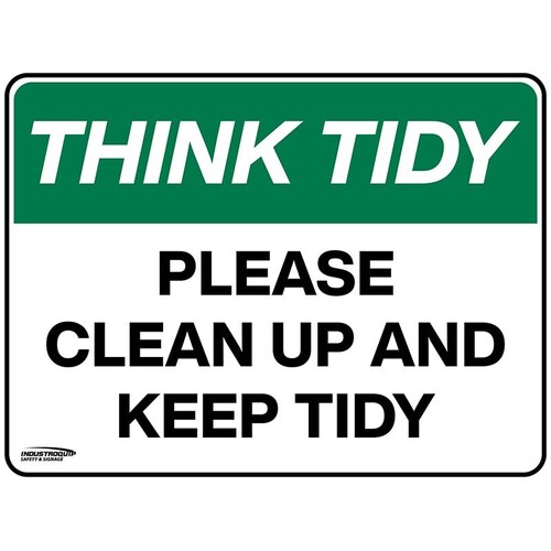 Think Tidy Sign - Please Clean Up And Keep Tidy