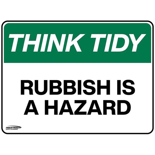 Think Tidy Sign - Rubbish Is A Hazard