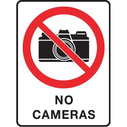 No Cameras Prohibition Sign