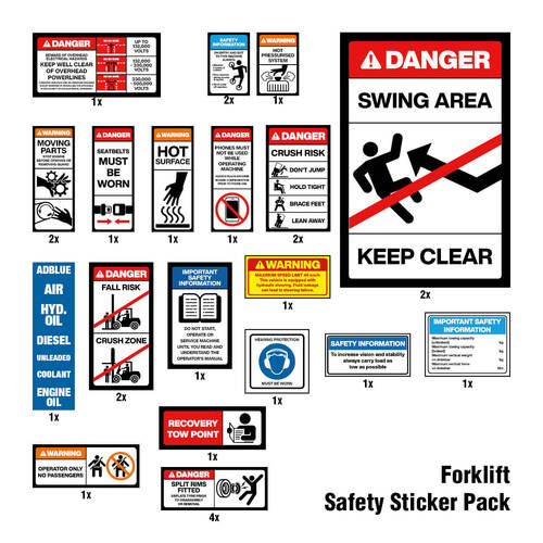 Forklift Safety Sticker Pack