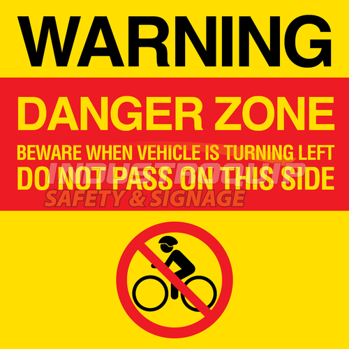 Sydney Metro Heavy Vehicles Rear Cyclist & Motorcycle Warning Stickers