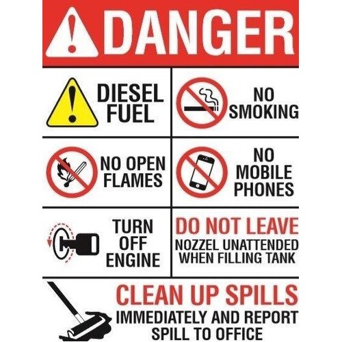 Diesel Refuelling Safety Sign