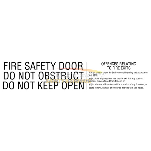 Fire Door Safety Sign