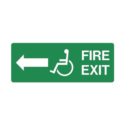 Disabled Fire Exit Left Arrow Luminous Sign