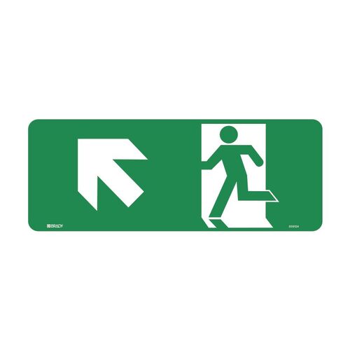 Luminous Exit Sign Man Running Arrow Top Left